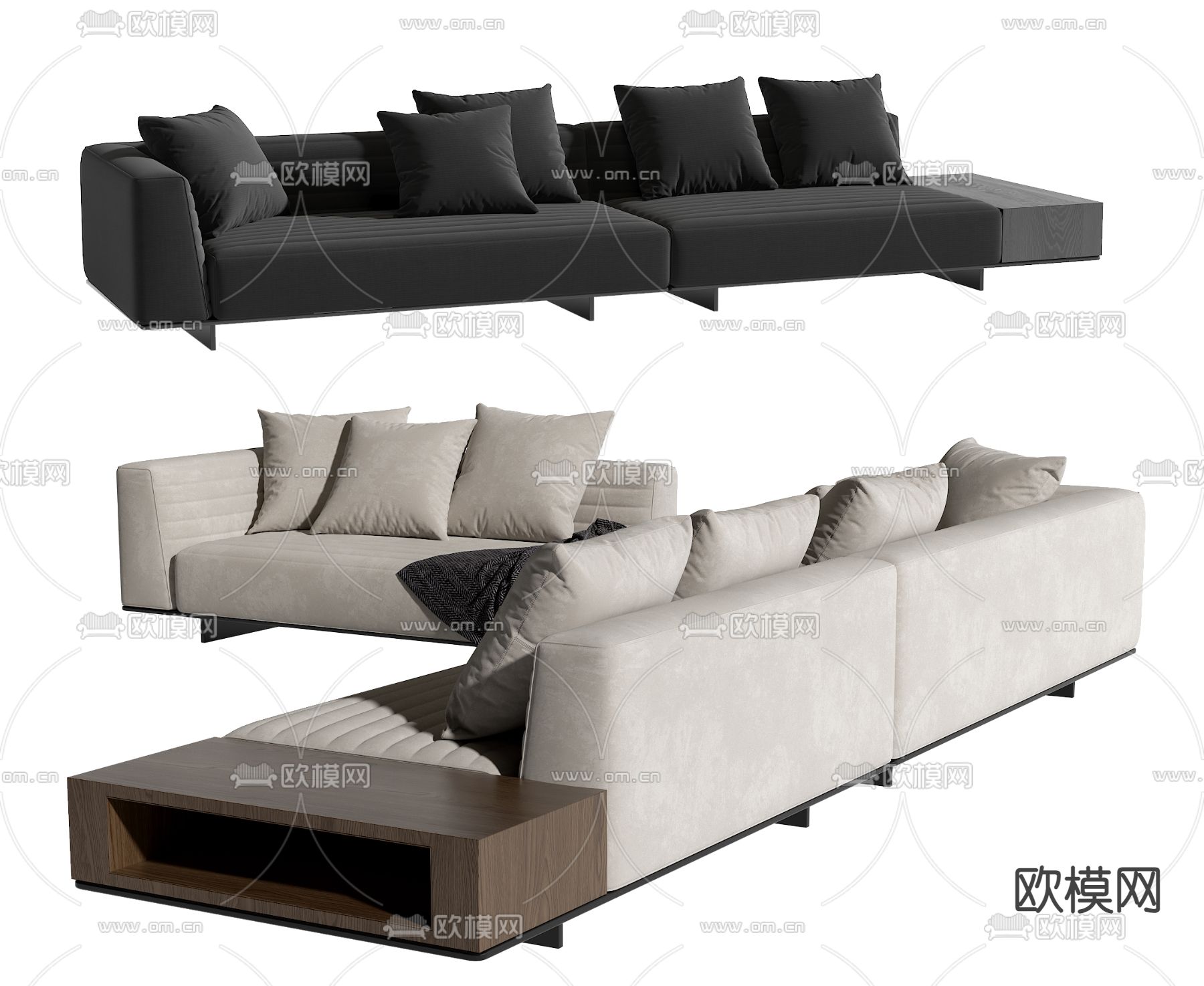 Minotti 多人沙发3d模型下载