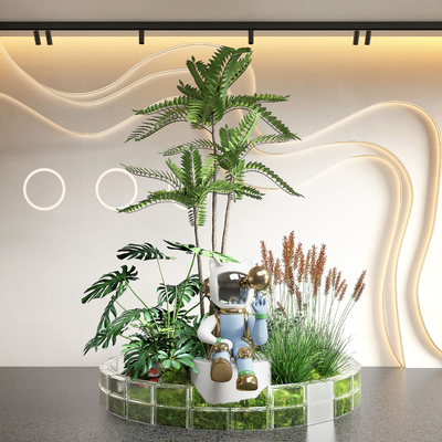  室内景观 景观小品 苔藓植物su模型 