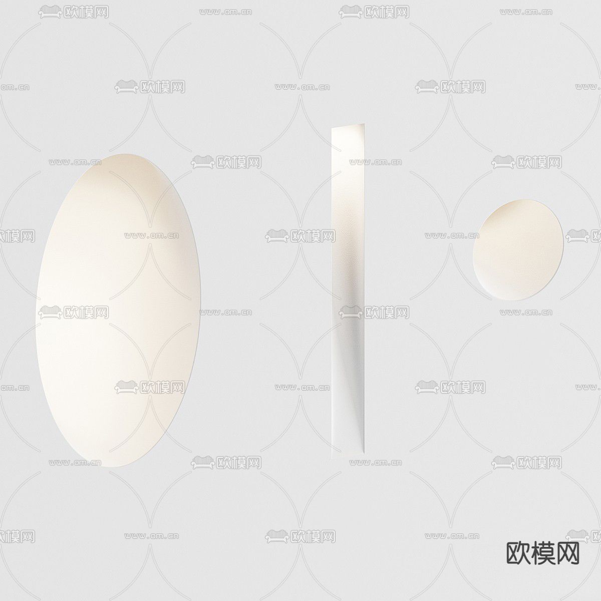 侘寂壁灯 石膏灯3d模型下载（渲染图2）