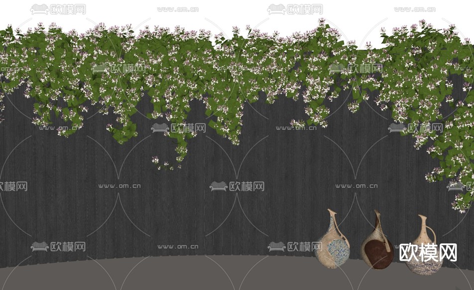 藤蔓 爬山虎su模型下载(渲染图1)