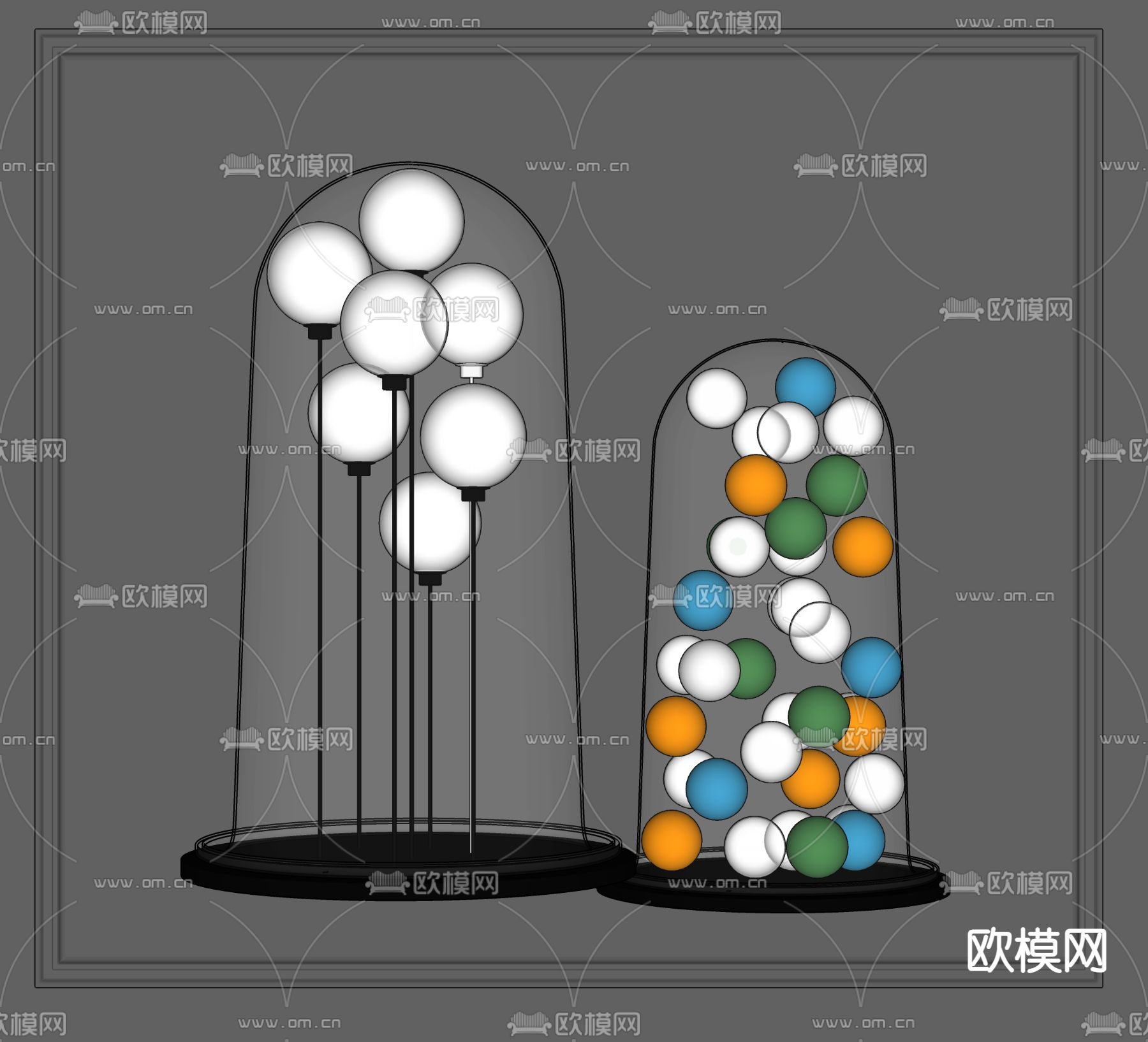 气球台灯su模型下载（渲染图1）