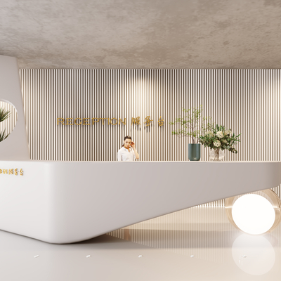  前台 收银台 服务台 接待su模型 