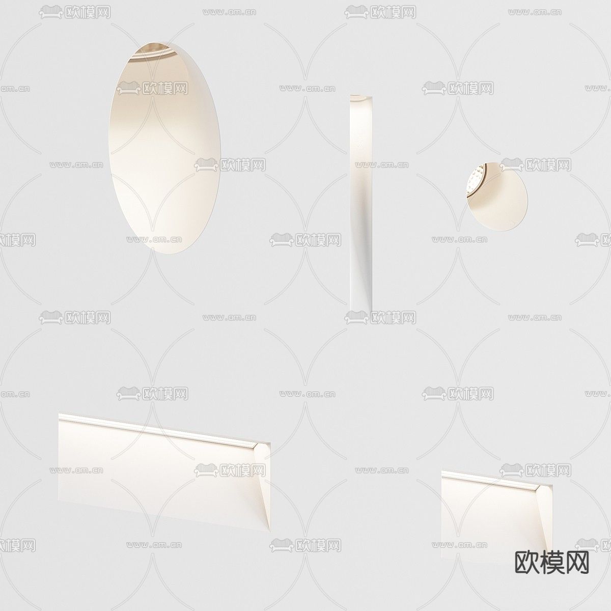 侘寂壁灯 石膏灯3d模型下载（渲染图4）