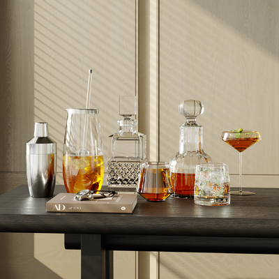  酒水 红酒 洋酒su模型 