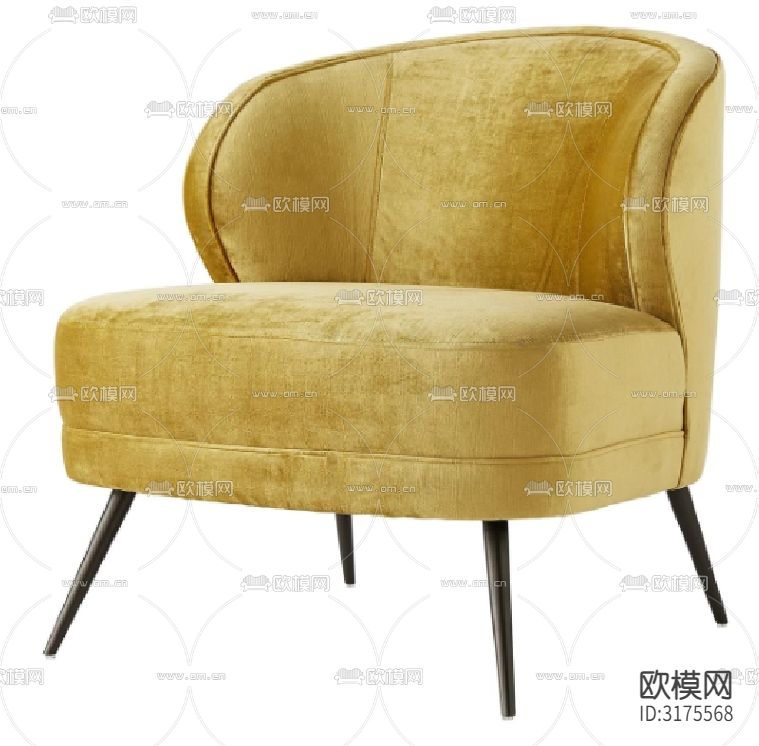 现代家具椅子CAD家具设计图纸cad大样图下载（渲染图1）