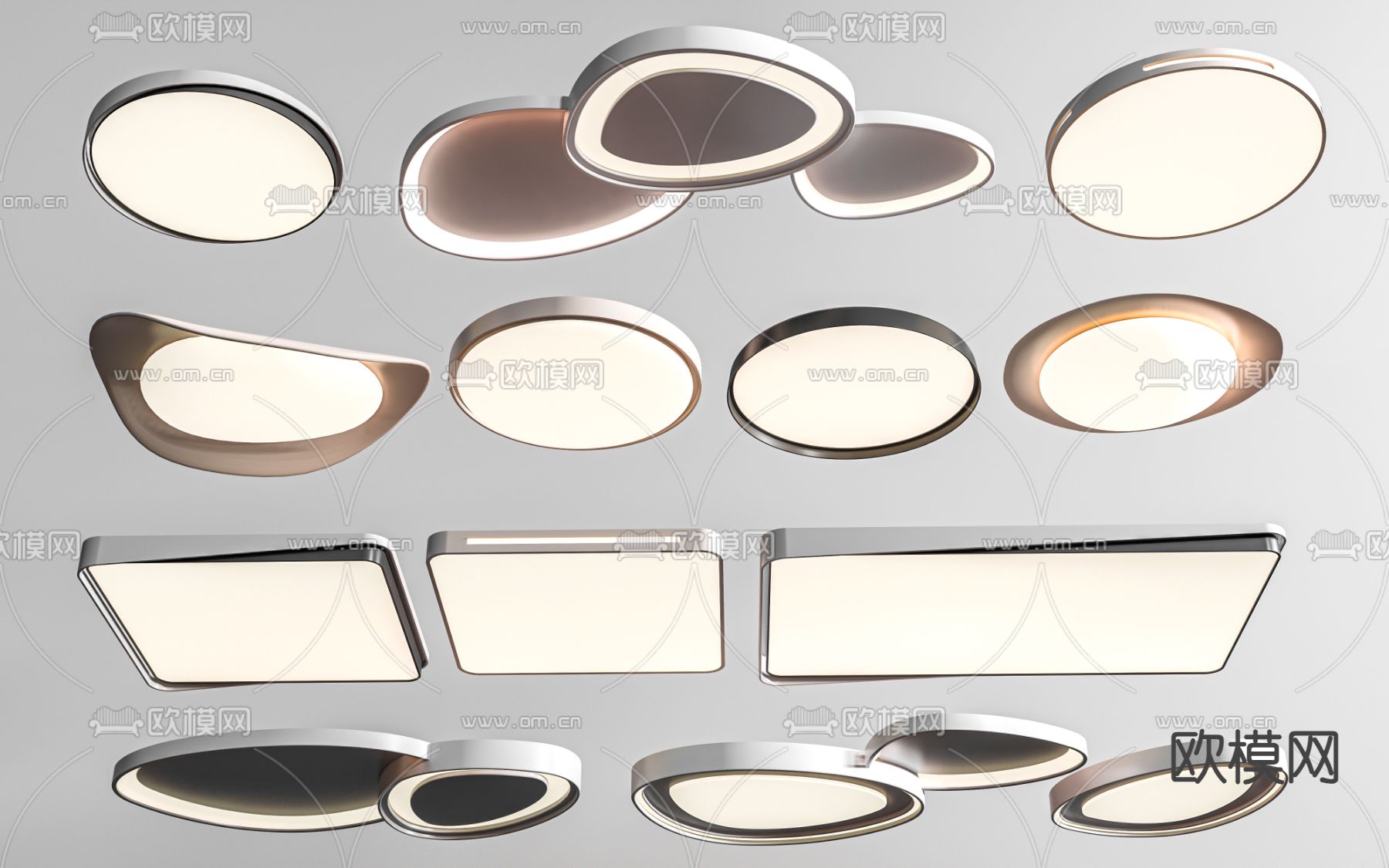 现代吸顶灯 卧室灯su模型下载（渲染图1）