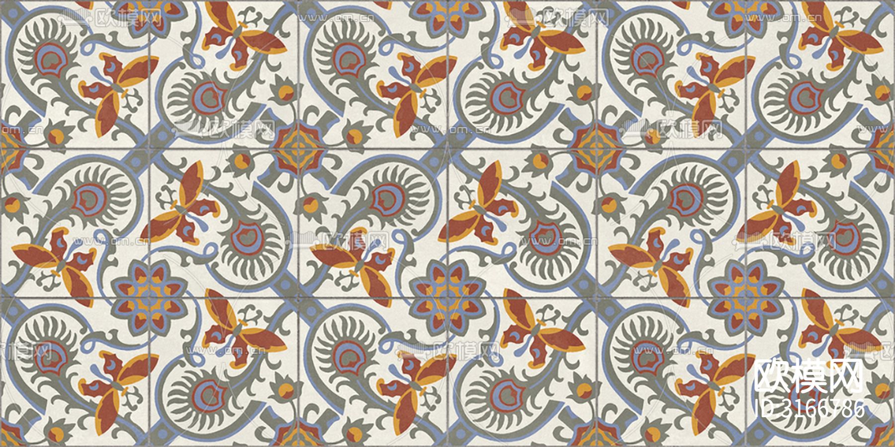 灰色欧式花砖露台砖贴图下载