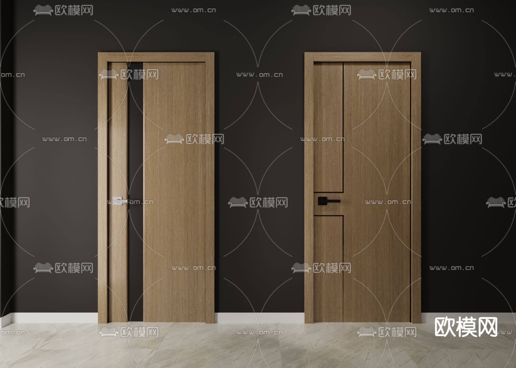 室内木门 卧室门3d模型下载