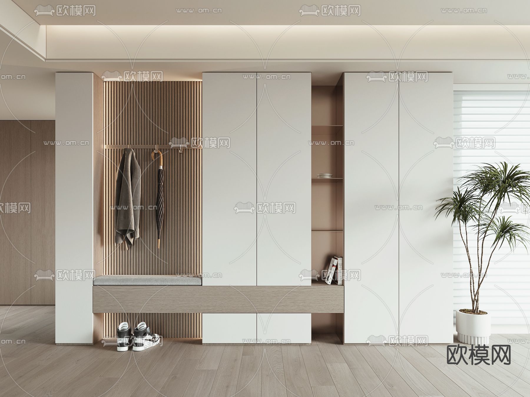 玄关鞋柜3d模型下载