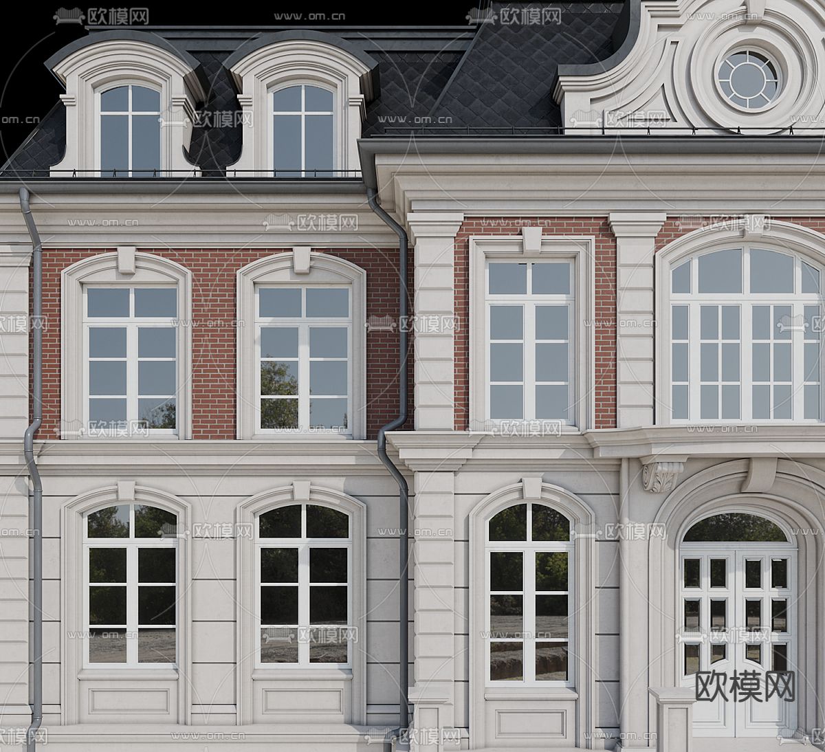别墅庄园  独栋别墅  建筑外观3d模型下载（渲染图2）