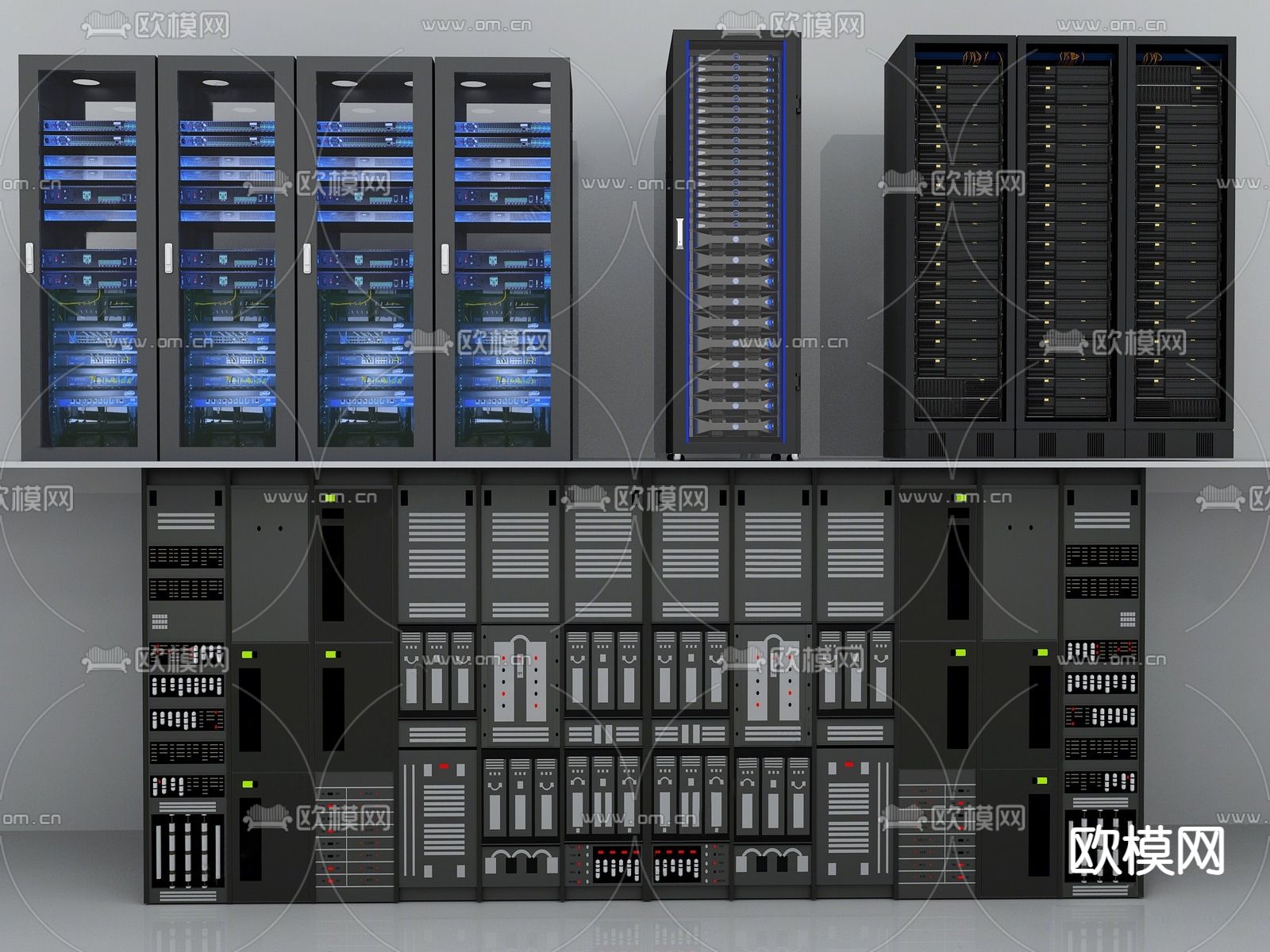 机房设备 服务器 机柜3d模型下载