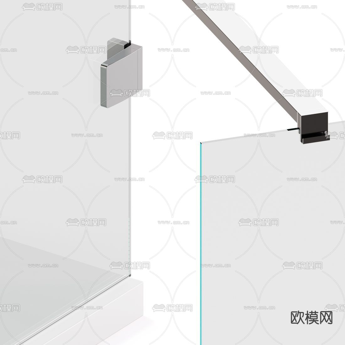 玻璃淋浴房 淋浴隔断3d模型下载（渲染图3）