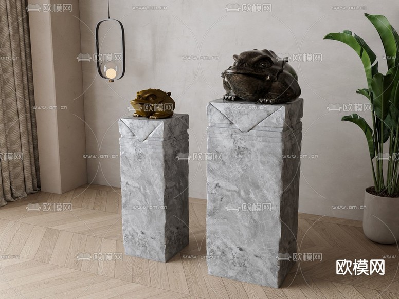 新中式摆件 金蚕雕塑3d模型下载