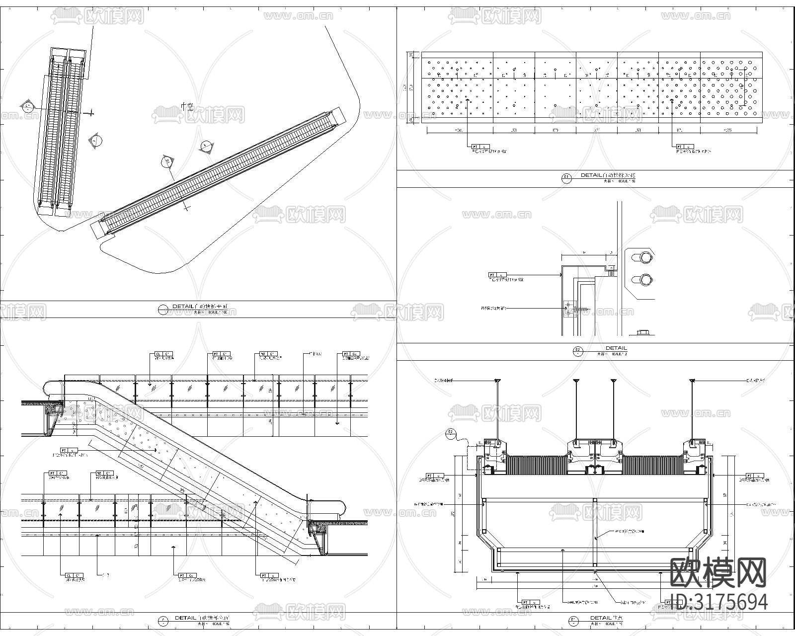 自动扶梯cad大样图下载（渲染图1）