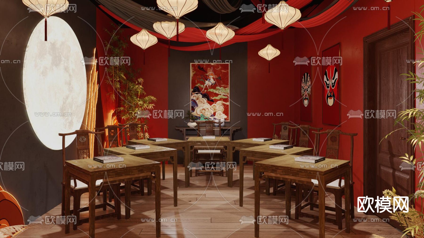 新中式剧本杀3d模型下载（渲染图2）