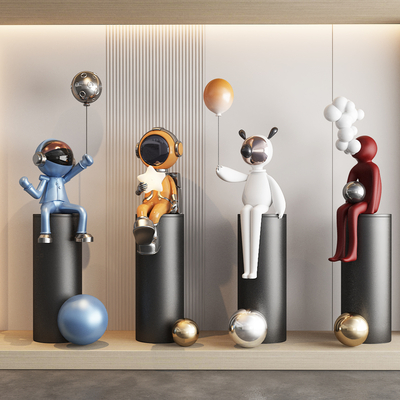  现代雕塑摆件 潮玩公仔su模型 