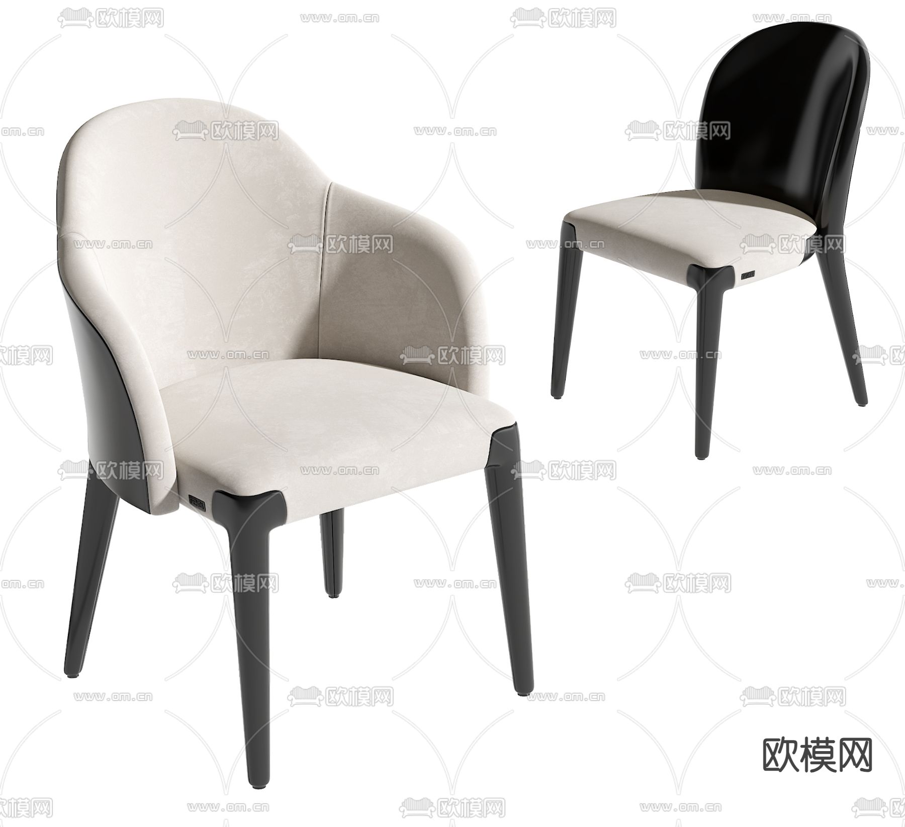 现代餐椅 单椅su模型下载（渲染图1）