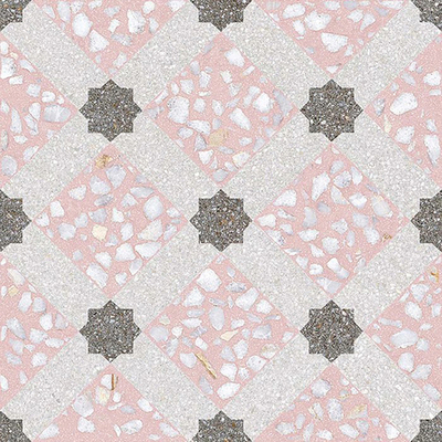  粉色水磨石拼花贴图 