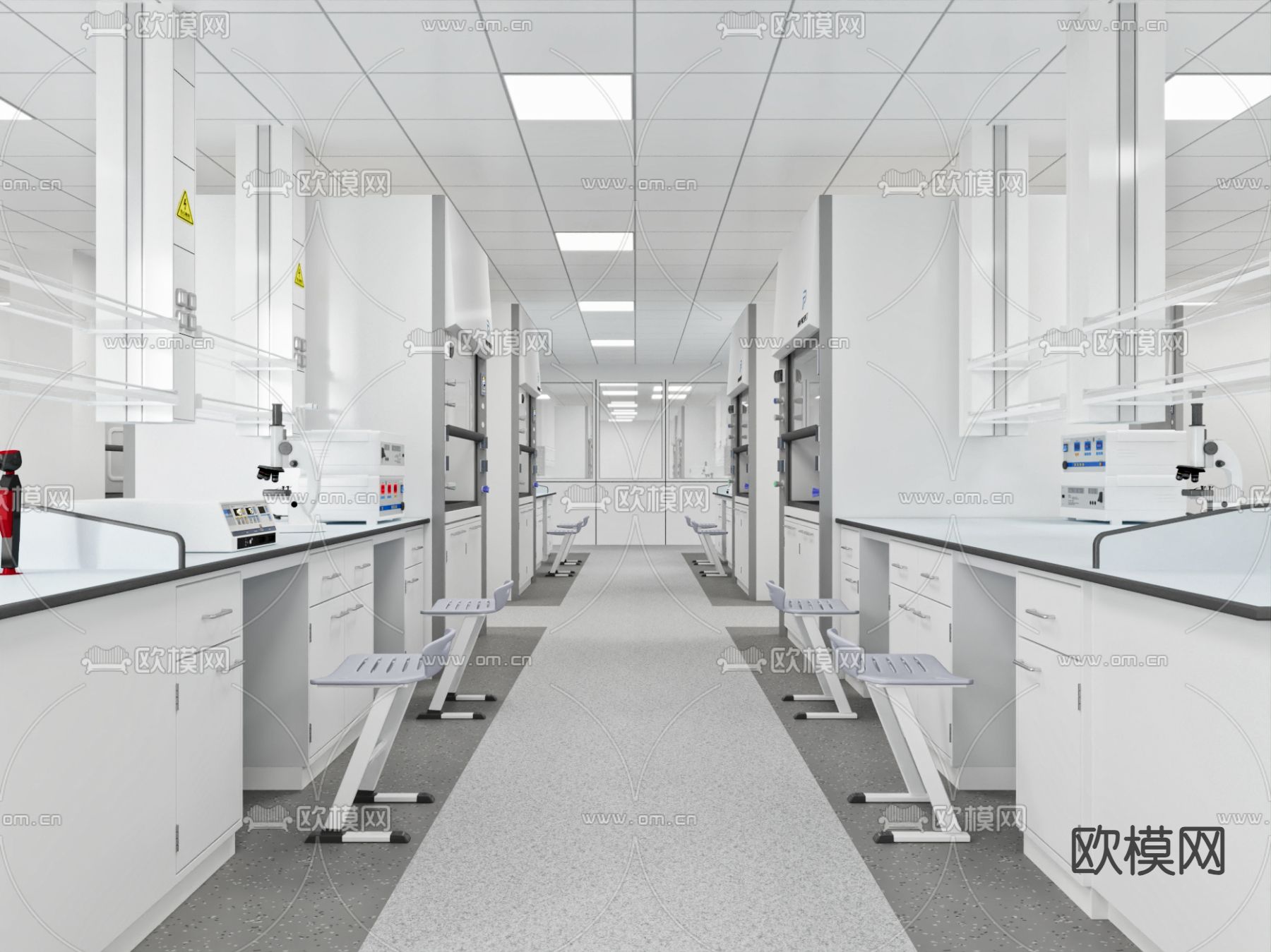 实验室 理化室 化学实验室3d模型下载