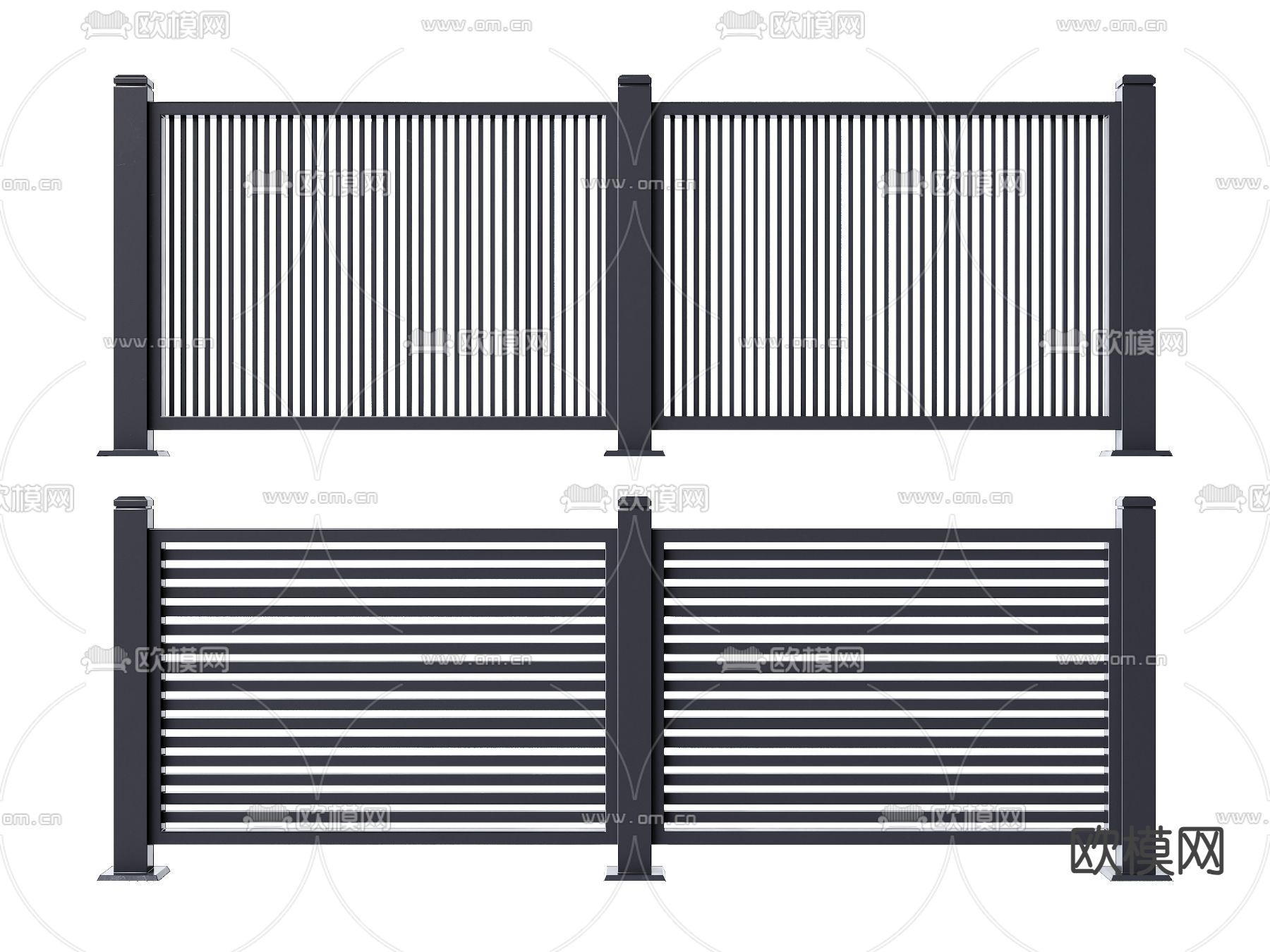 围栏 栏杆 护栏su模型下载（渲染图1）