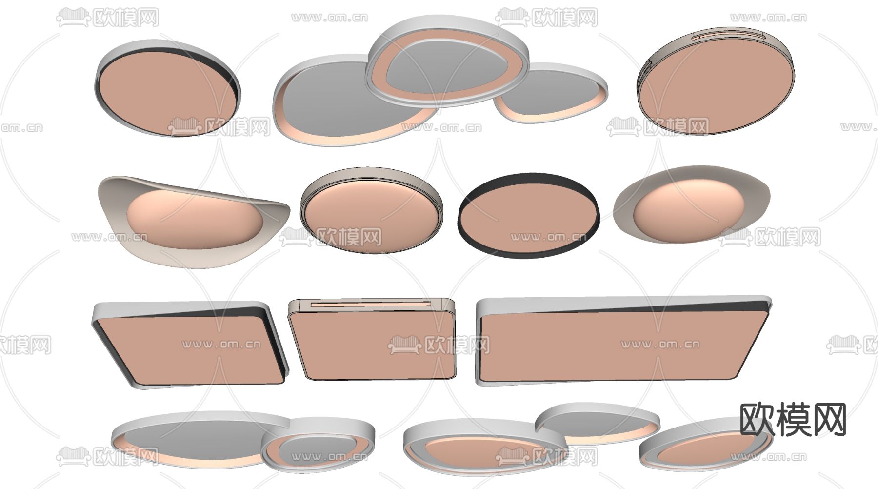 现代吸顶灯 卧室灯su模型下载（渲染图3）