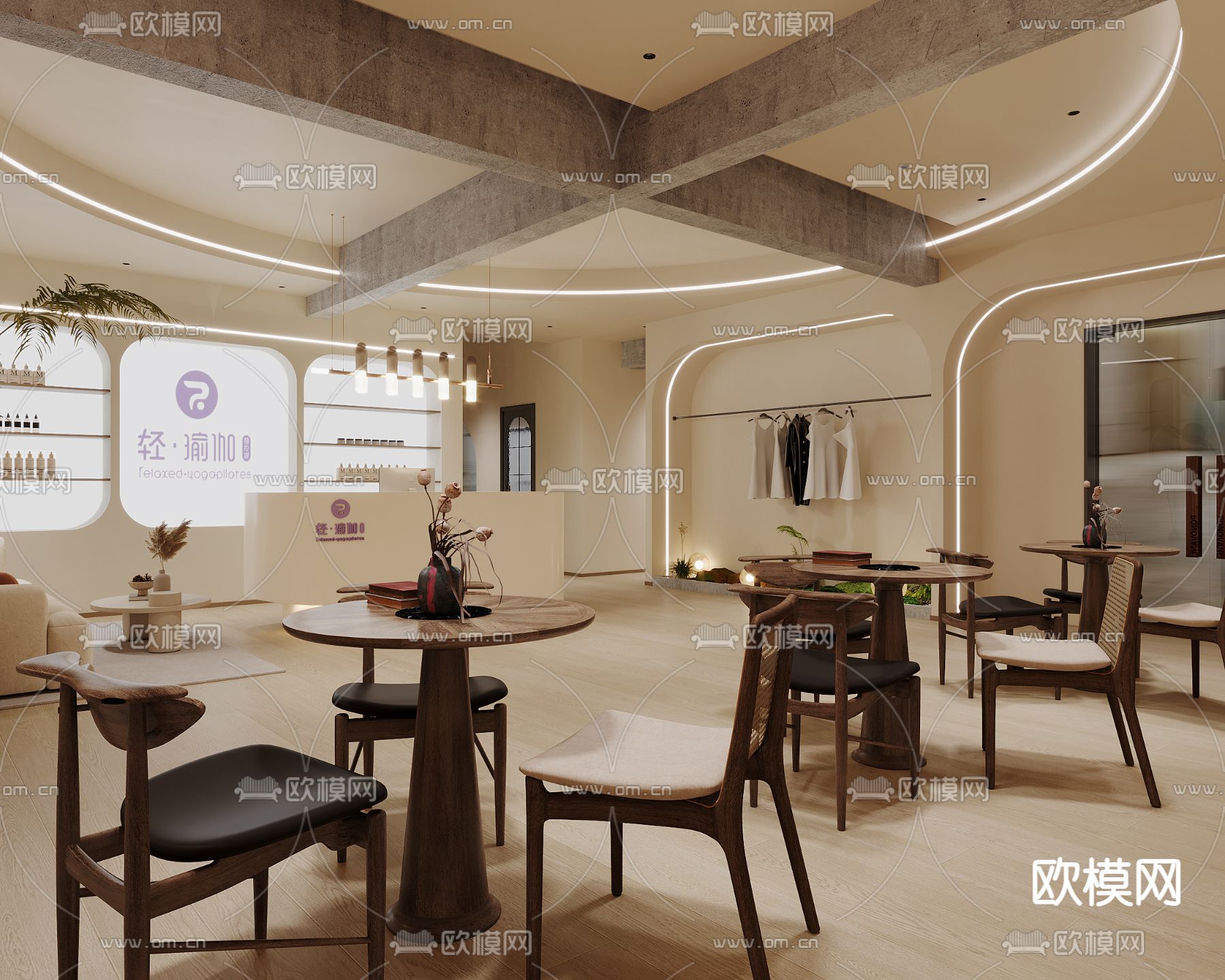 瑜伽馆大厅3d模型下载（渲染图2）