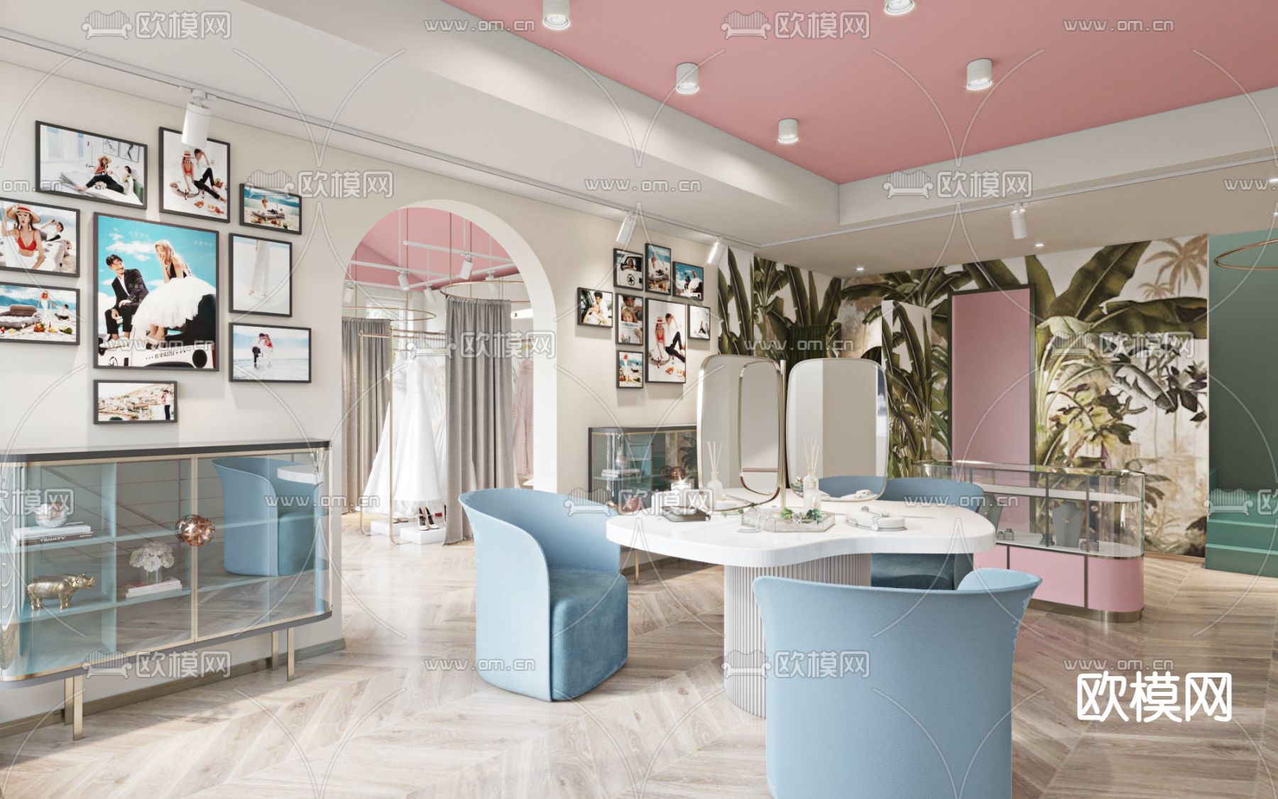 简欧婚纱摄影店3d模型下载（渲染图1）