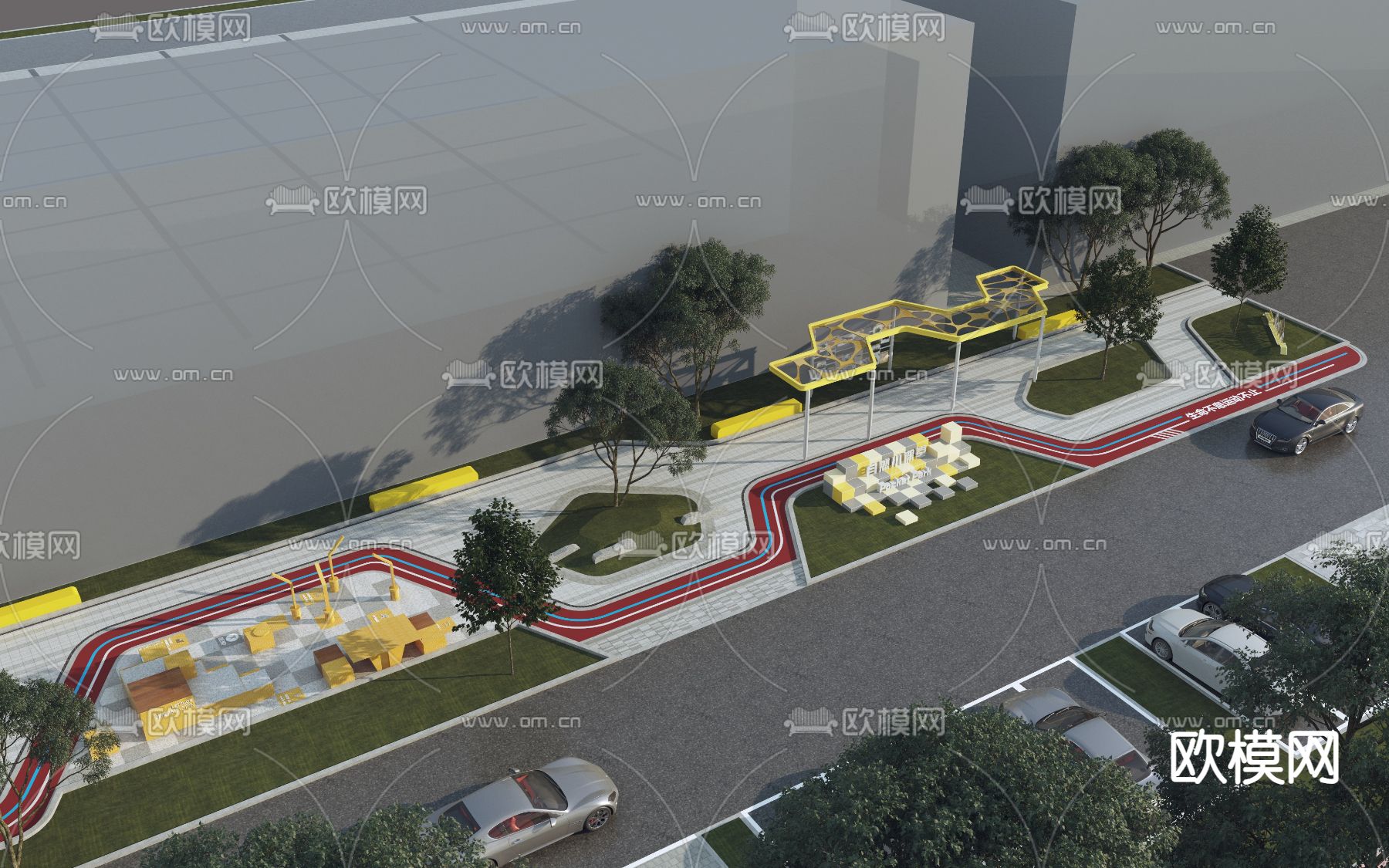 口袋公园景观3d模型下载