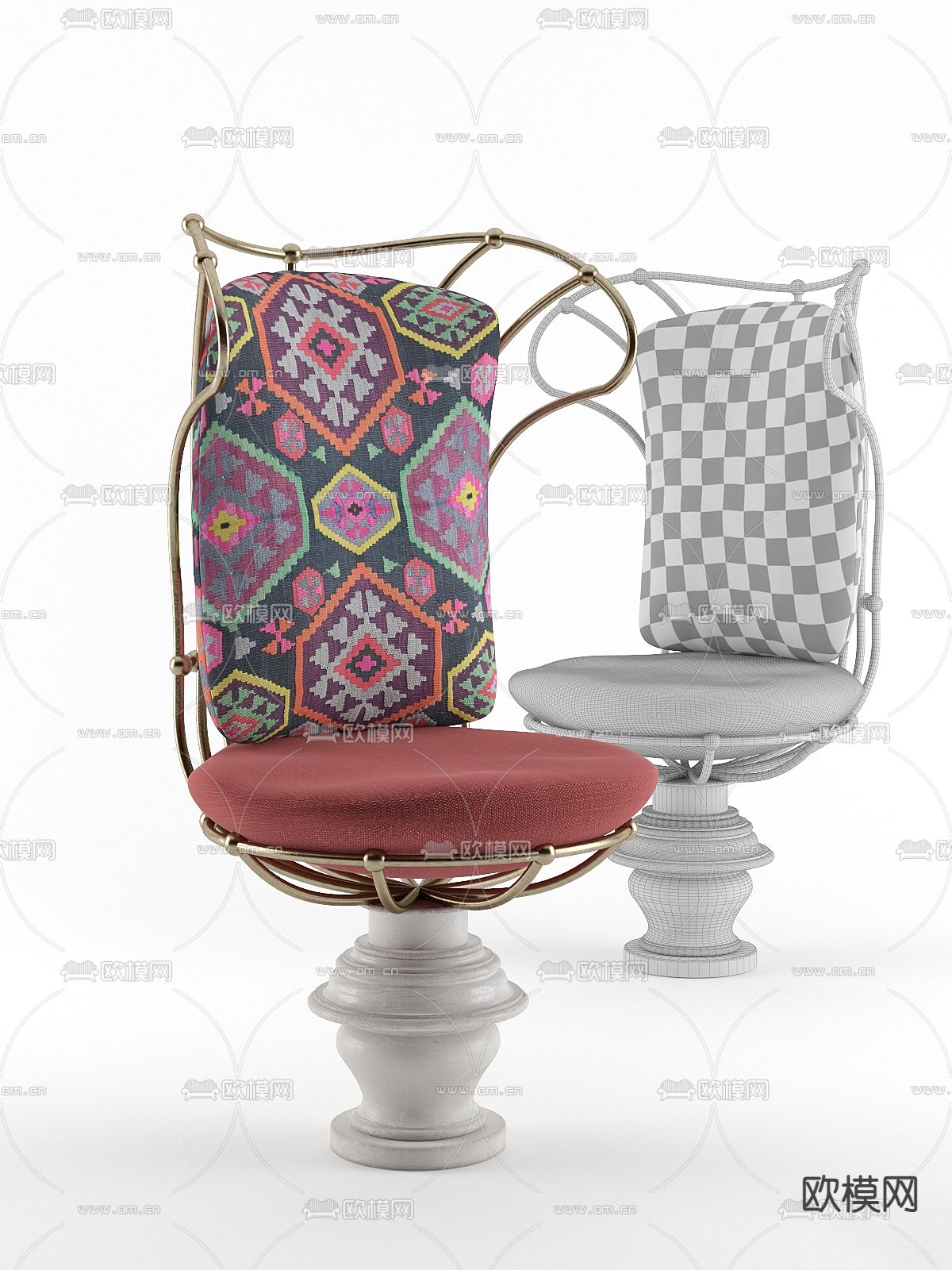 南洋风休闲椅3d模型下载