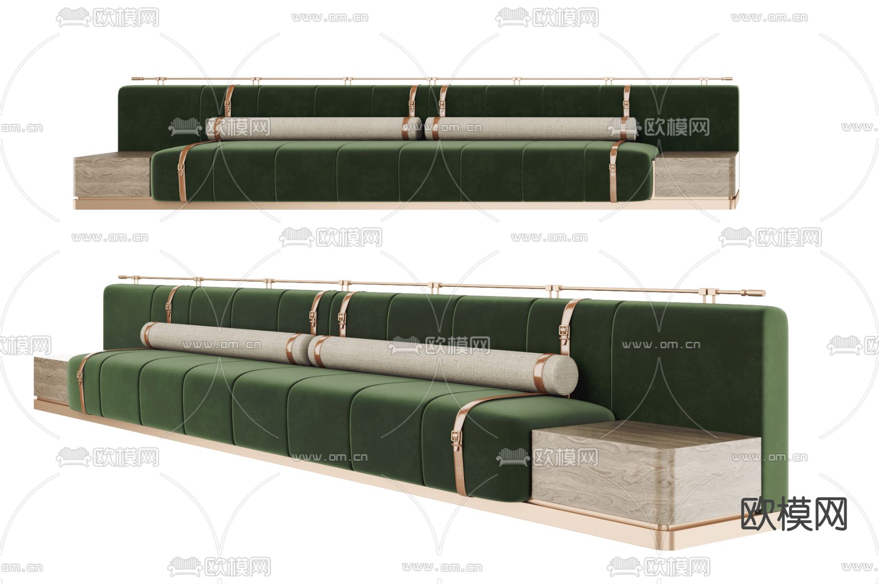 现代卡座沙发3d模型下载