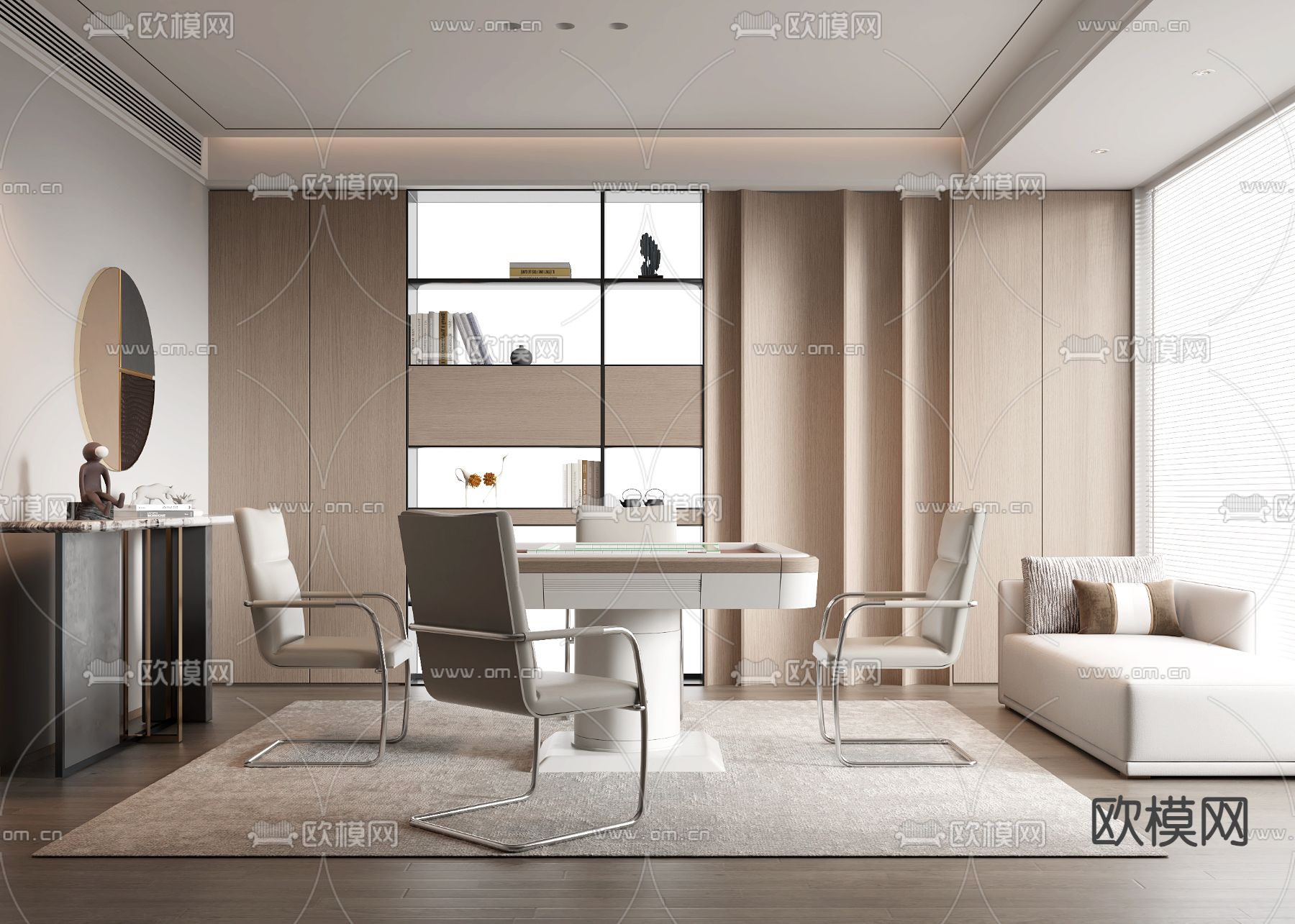 现代棋牌室 麻将房3d模型下载