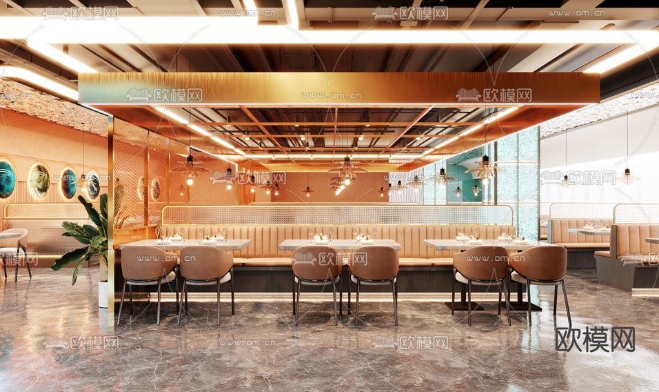 現(xiàn)代餐廳 自助餐廳3d模型下載