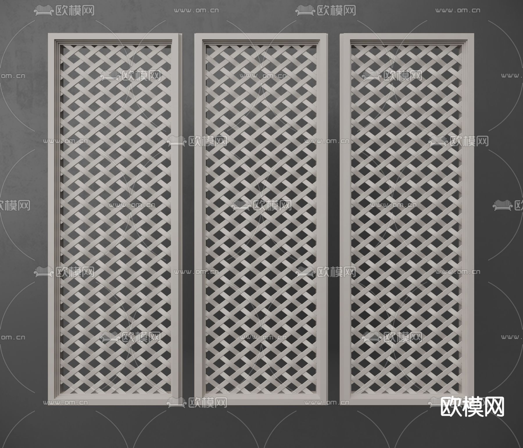 藤编栅栏  编织木条隔断3d模型下载