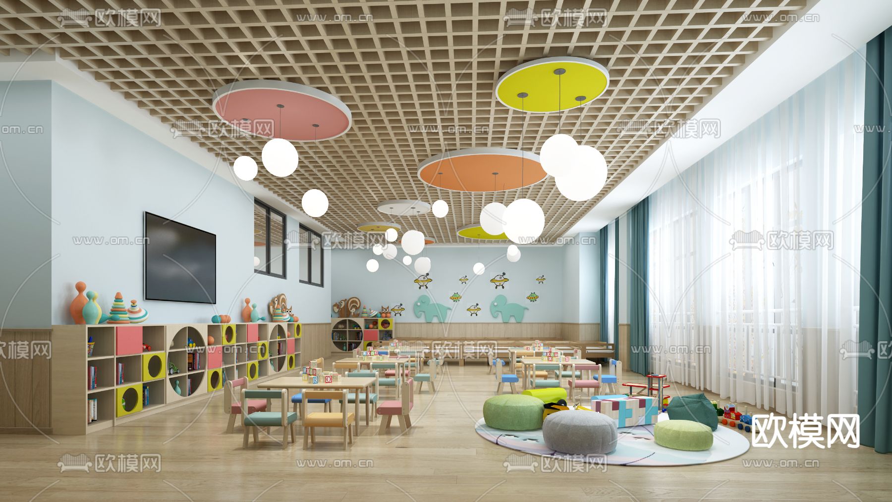 托儿所 幼儿园教室3d模型下载