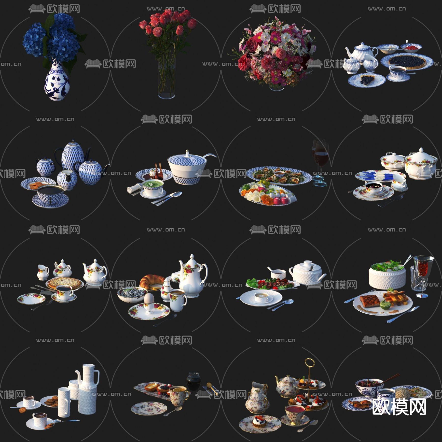 餐具 陶瓷 瓷器3d模型下载