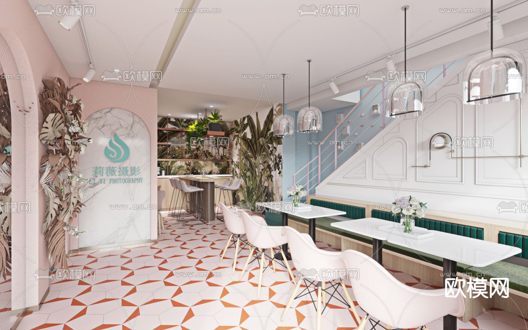 简欧婚纱摄影店3d模型下载（渲染图2）