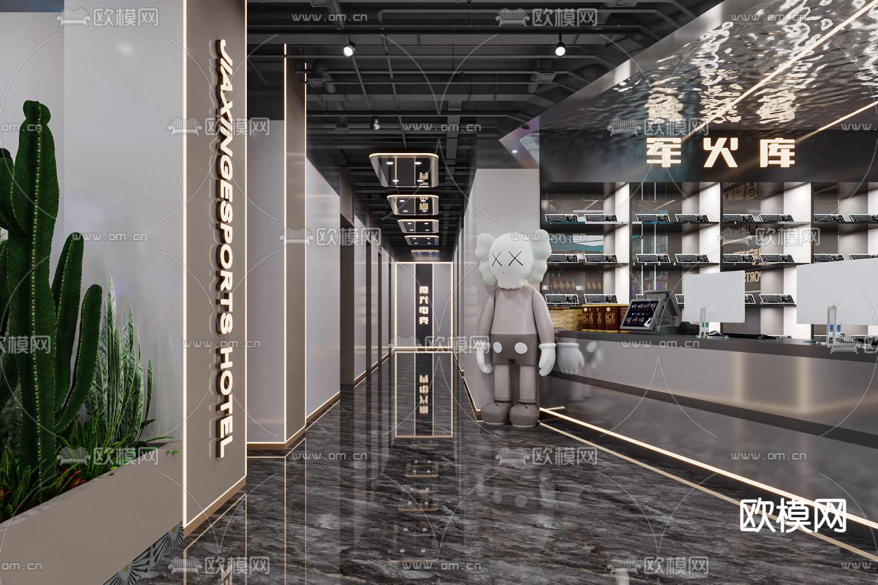 现代网咖 网吧3d模型下载（渲染图3）