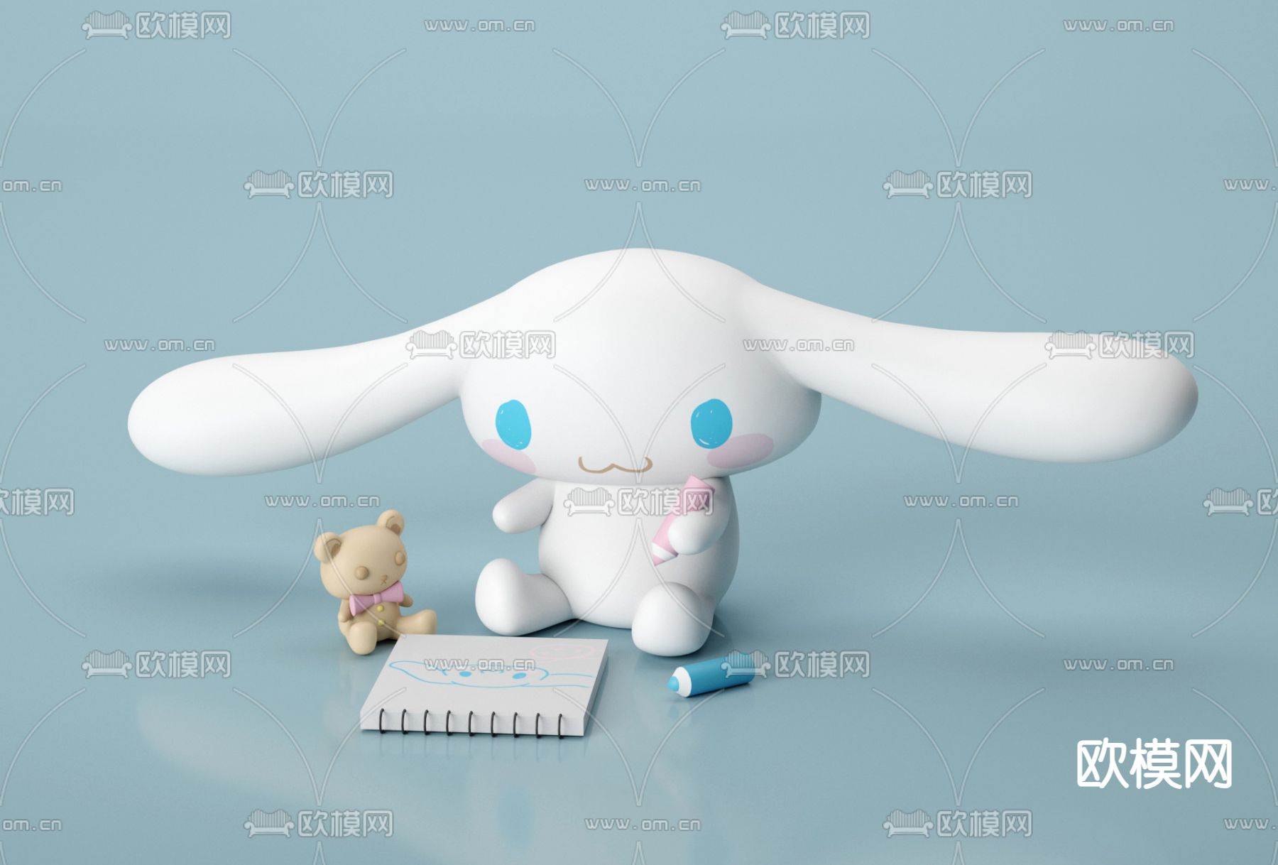 玉桂狗 大耳狗手办3d模型下载