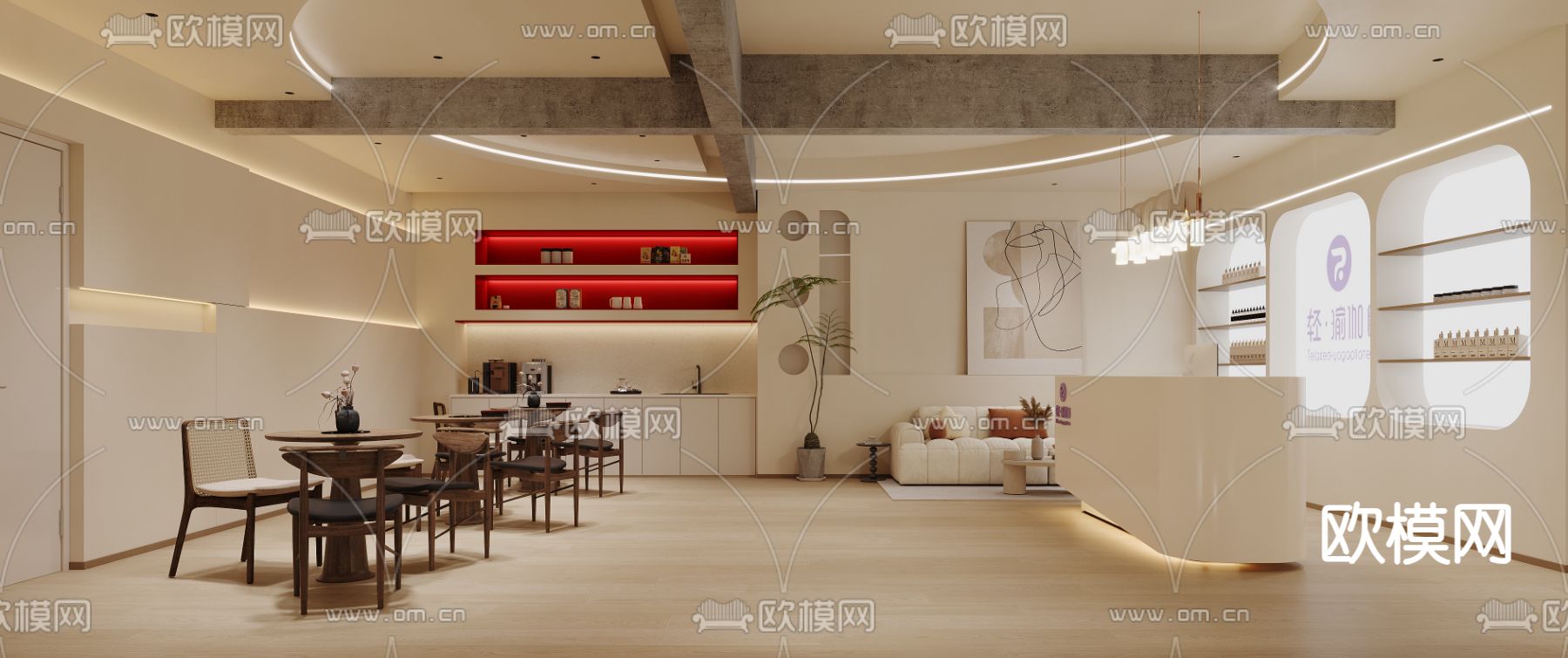 瑜伽馆大厅3d模型下载（渲染图1）