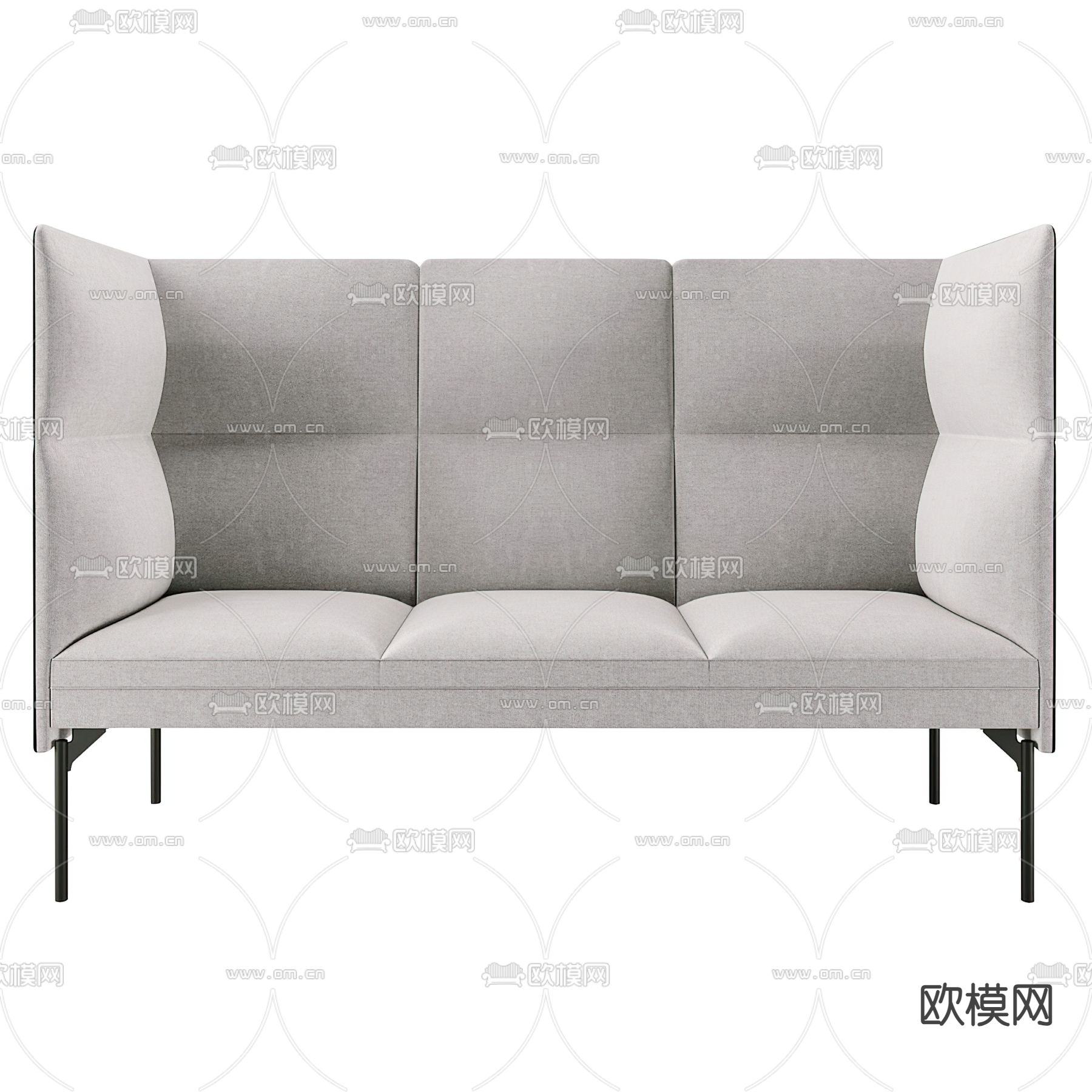 现代卡座沙发  高背沙发3d模型下载（渲染图2）