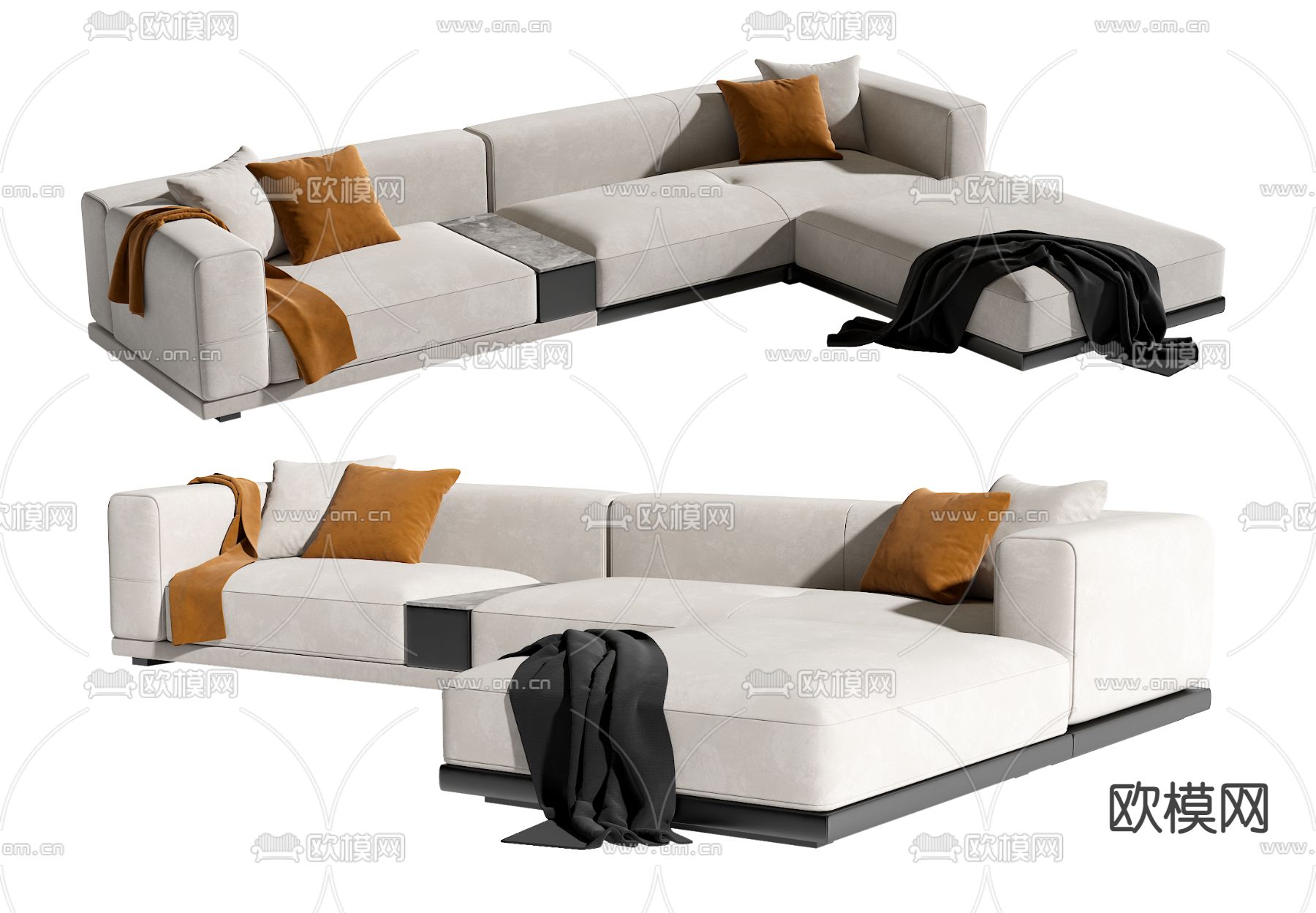 转角沙发 多人沙发3d模型下载