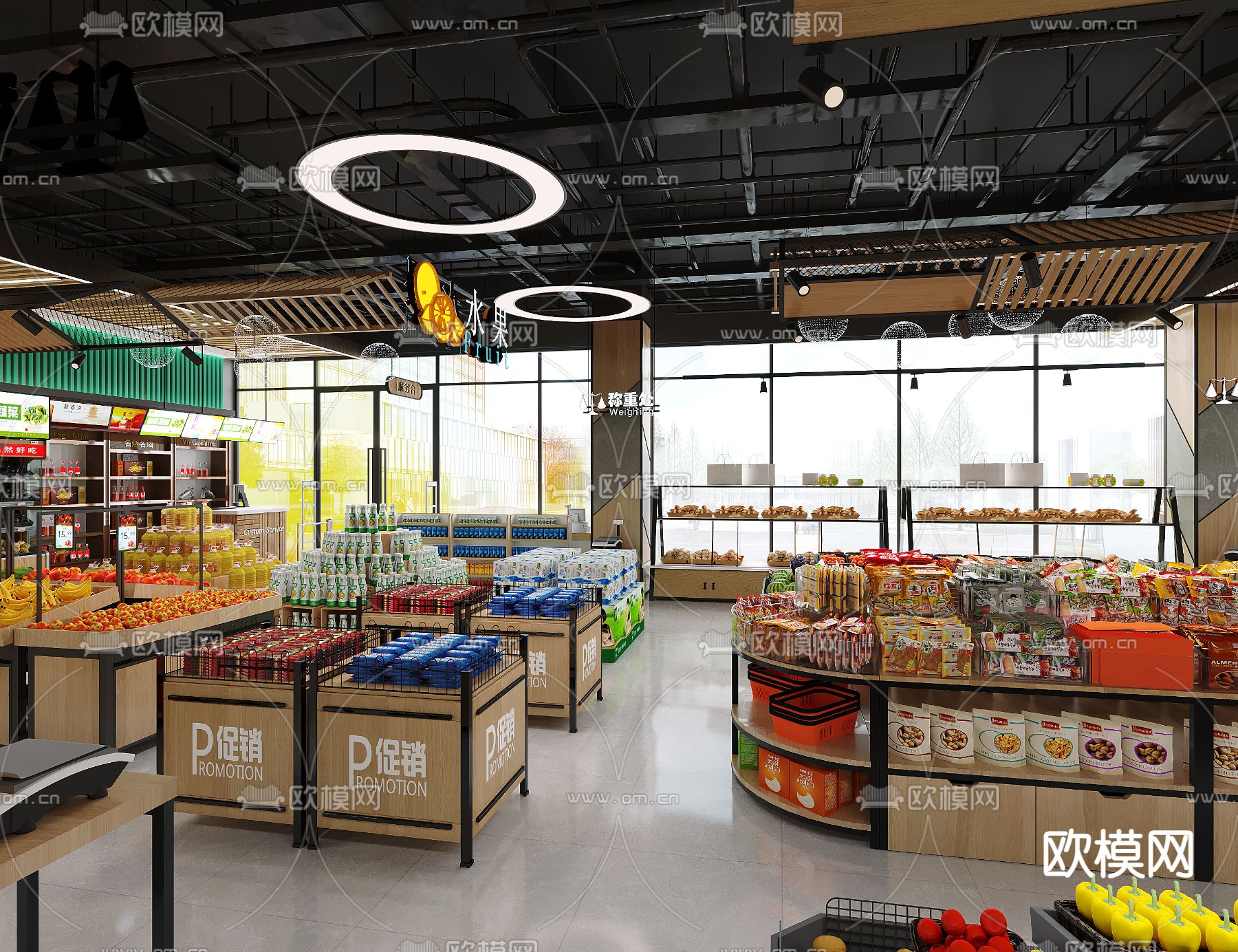 大型商场超市3d模型下载（渲染图3）