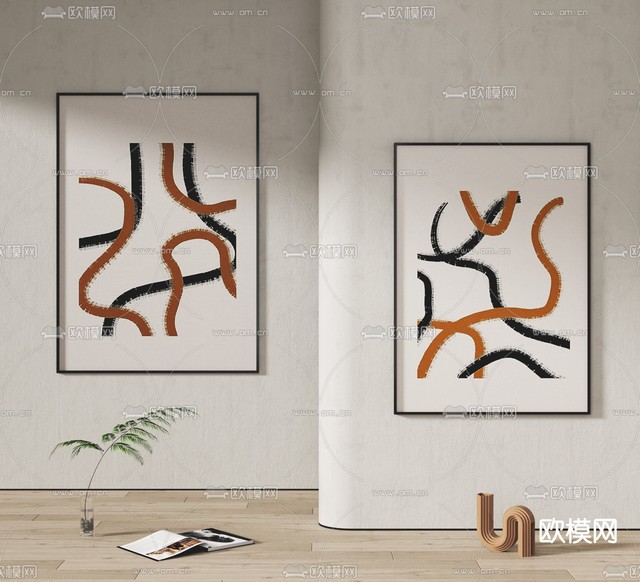 抽象画 装饰画 挂画3d模型下载