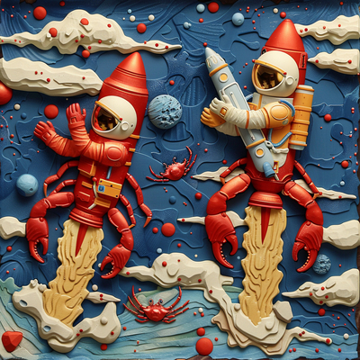  儿童房挂画 童话 壁纸 宇航员画贴图 