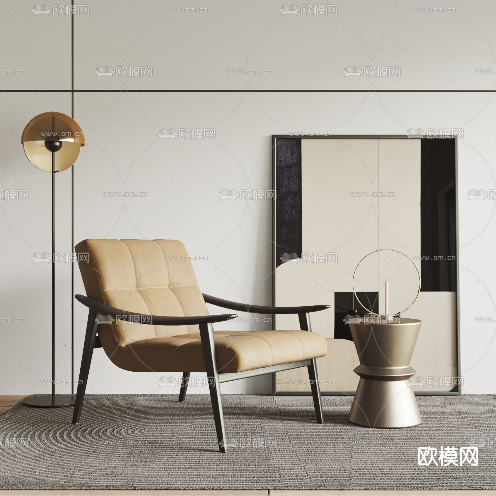 Minotti 椅子 休闲椅3d模型下载