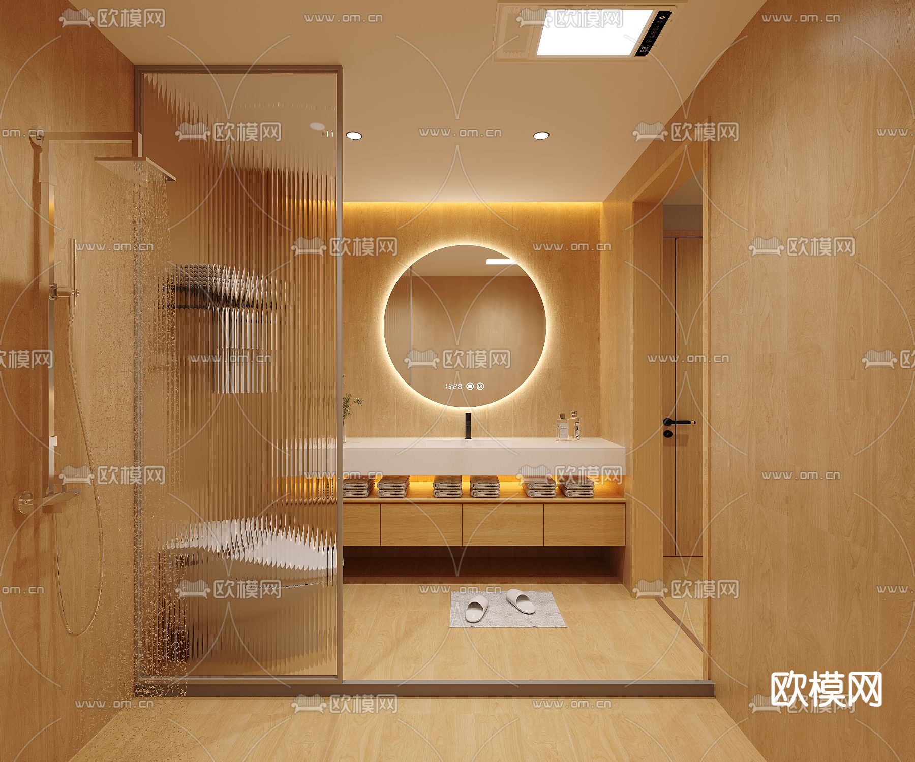 现代酒店卫生间 浴室3d模型下载