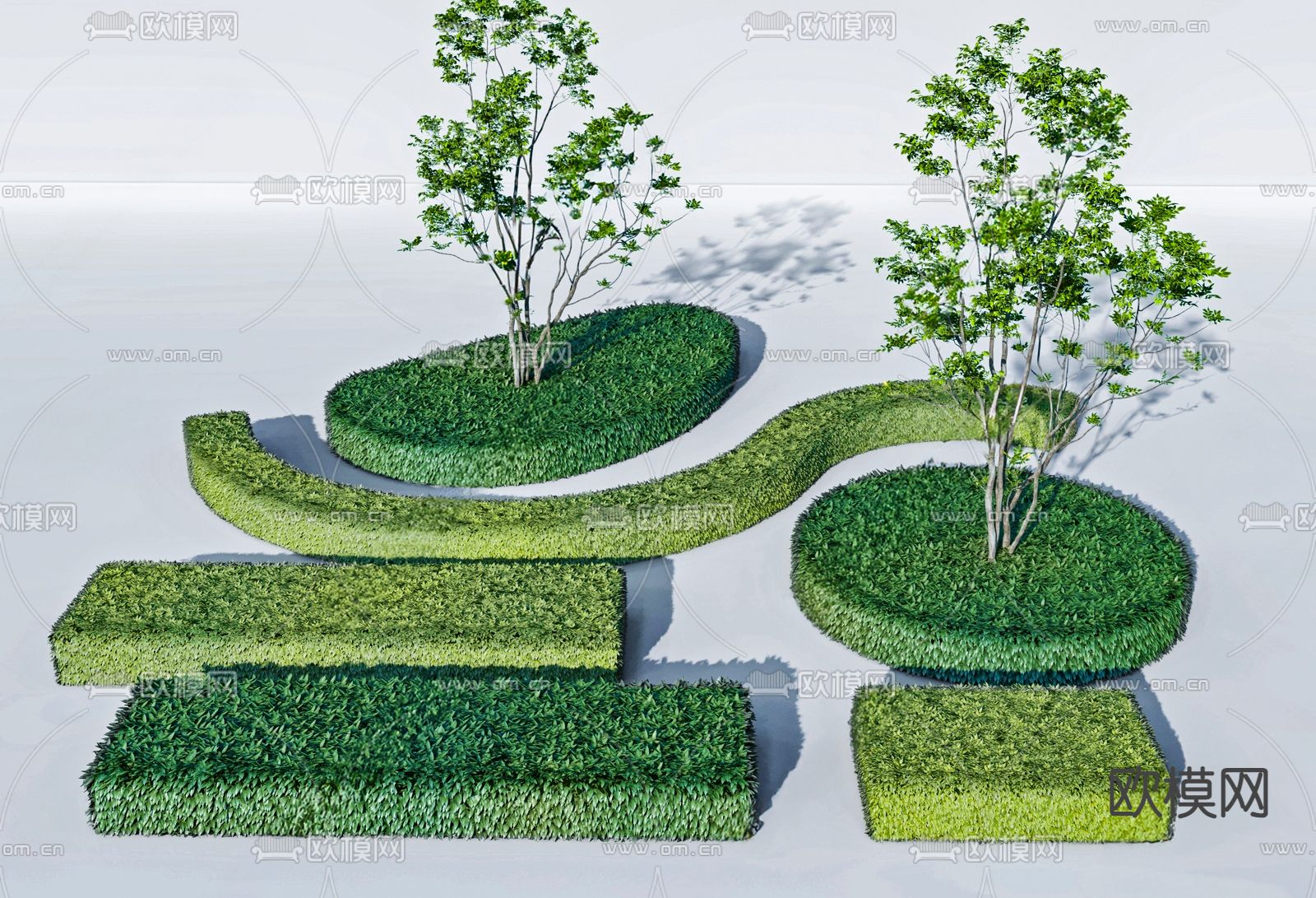 造型灌木 修剪灌木 灌木丛3d模型下载