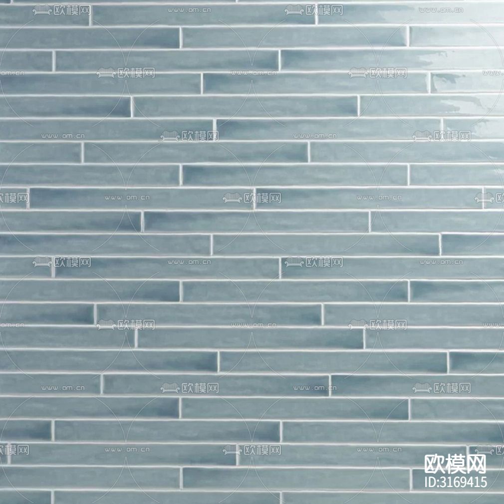 蓝色石材纹长条砖条形砖贴图下载（渲染图1）