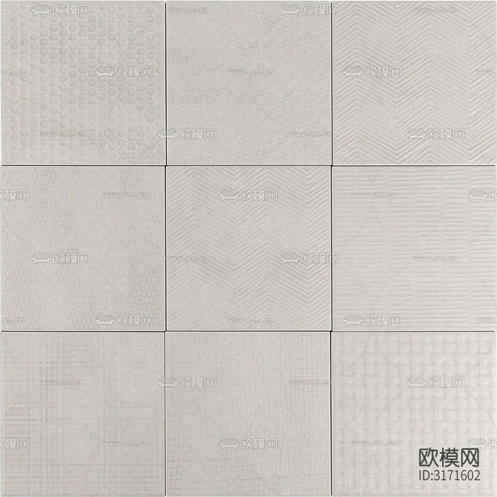 灰色凹凸艺术砖贴图下载（渲染图1）