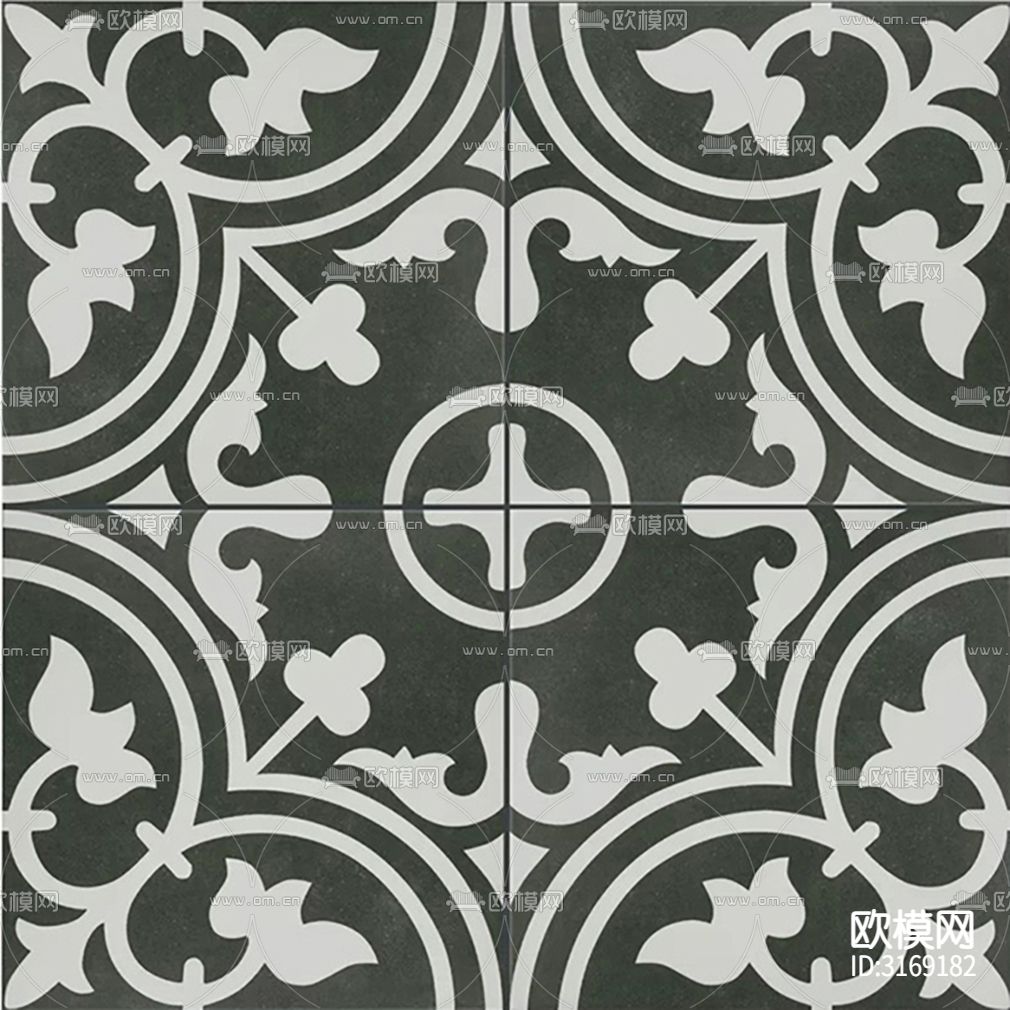 灰色现代花砖贴图下载（渲染图7）